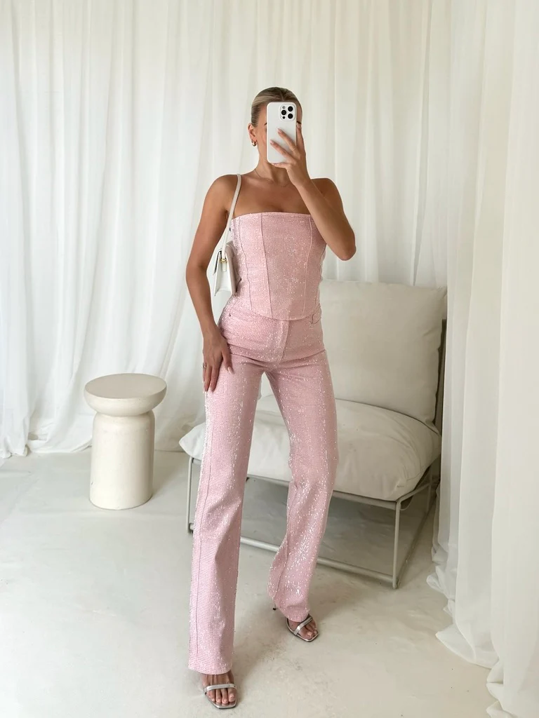 Cassi pink diamante jeans - Image 2