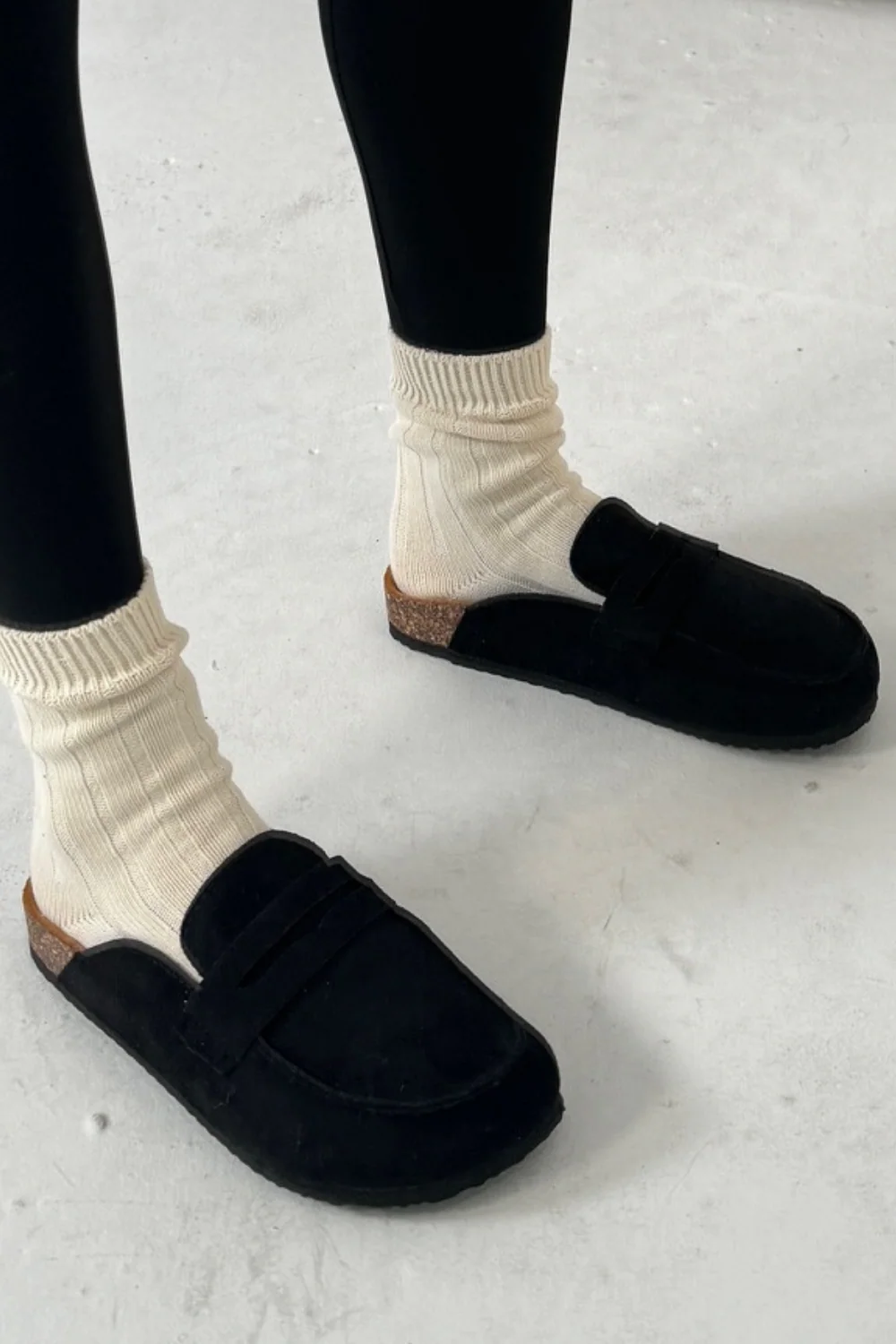 Charlotte black faux suede mules - Image 2