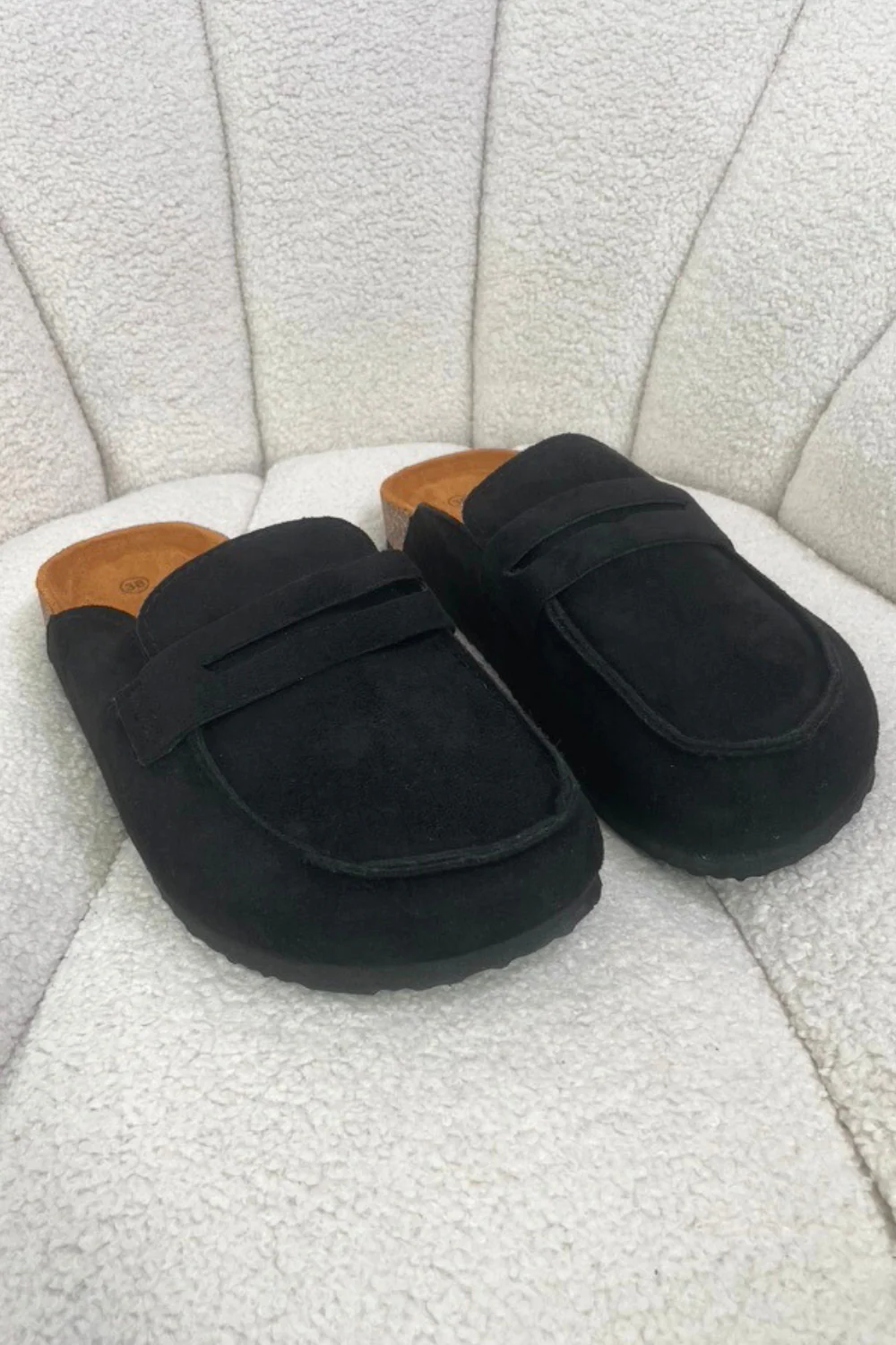 Charlotte black faux suede mules - Image 3