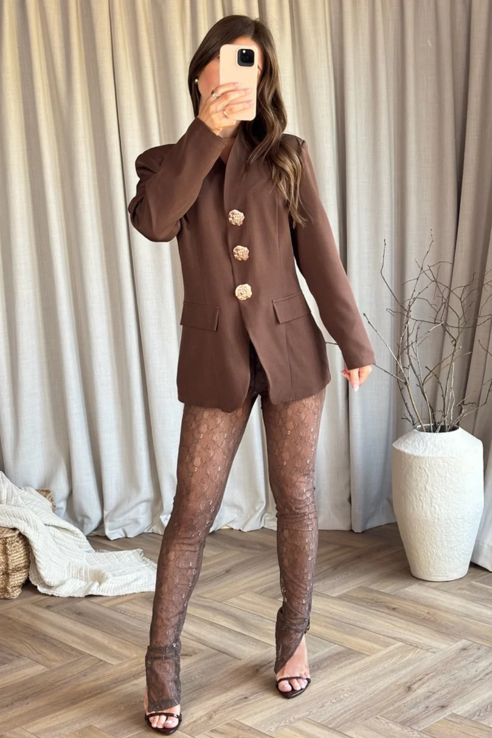 Charlotte chocolate tailored blazer