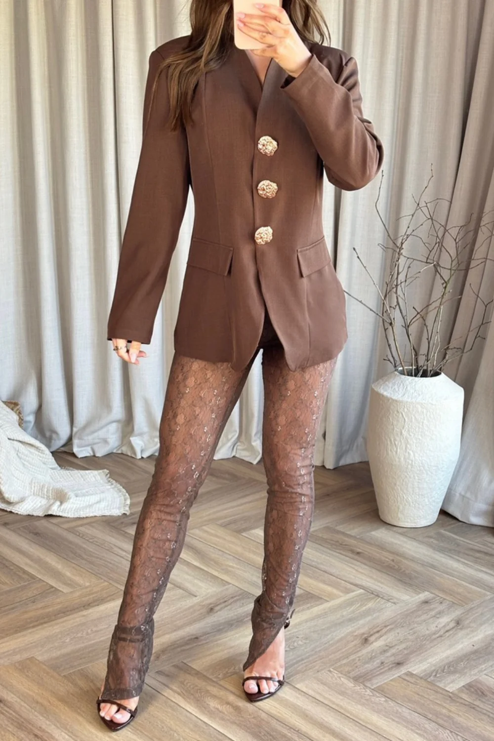 Charlotte chocolate tailored blazer - Image 3