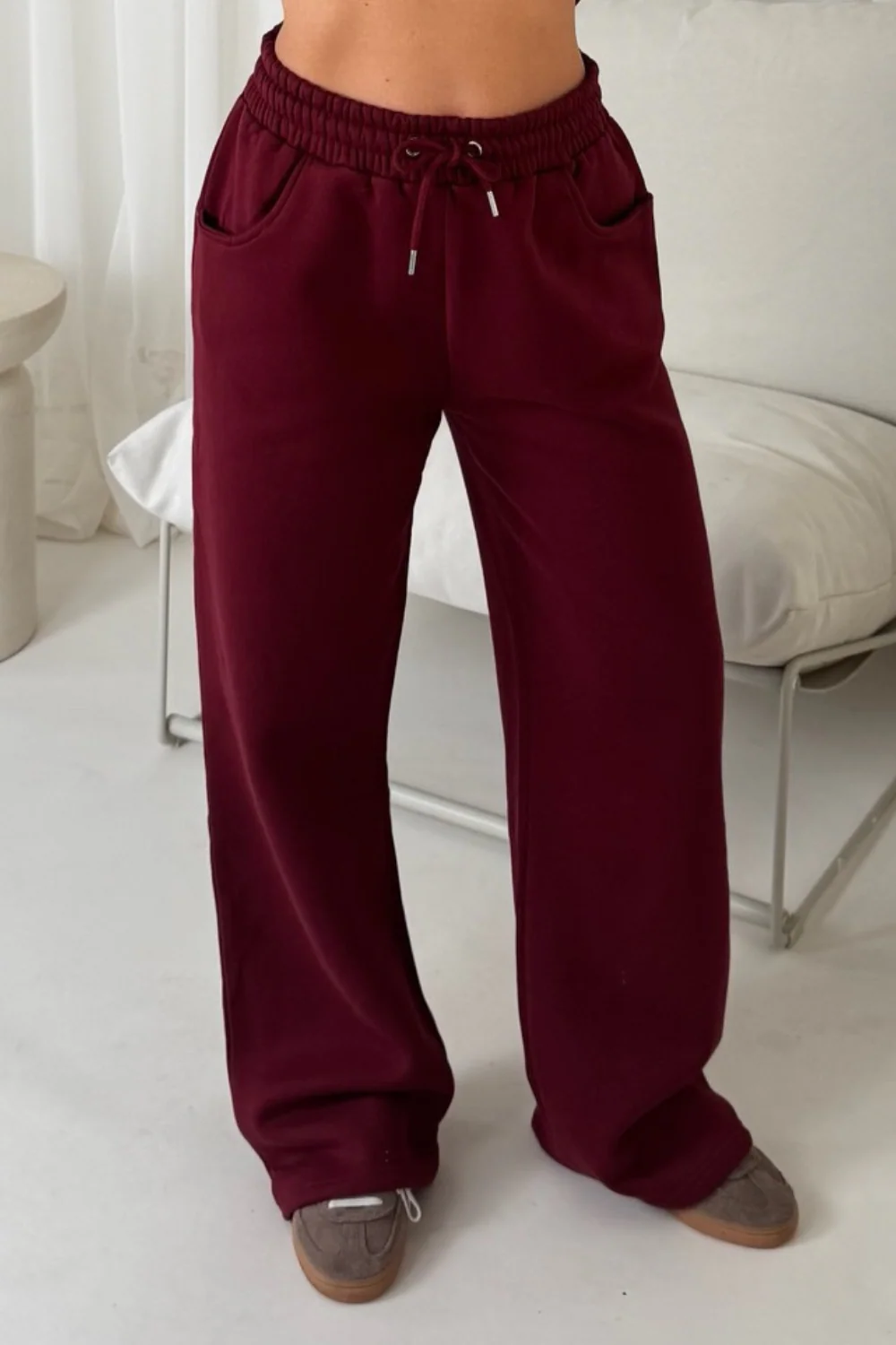 Chelsey burgundy straight leg jogger