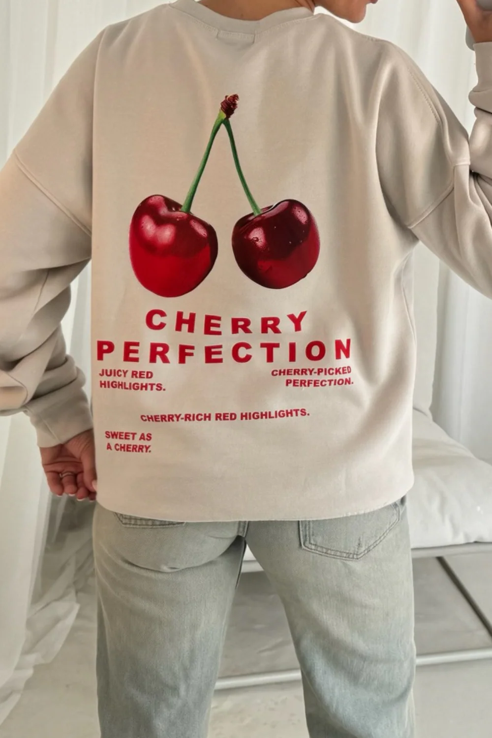 Cherry perfection bone printed sweater - Image 2