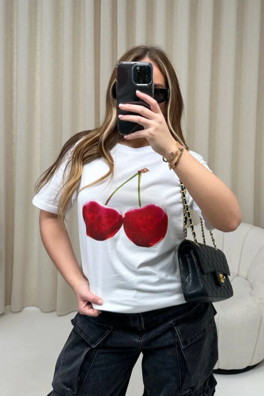 Cherry white printed t-shirt - Image 4