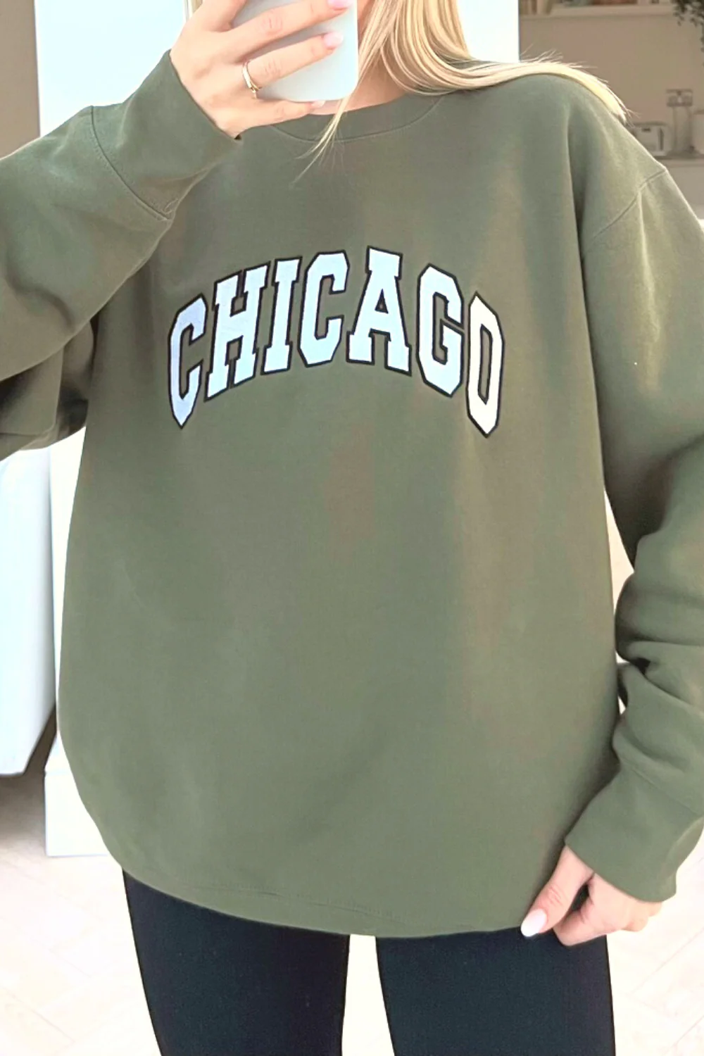 Chicago khaki embroidered sweater - Image 3