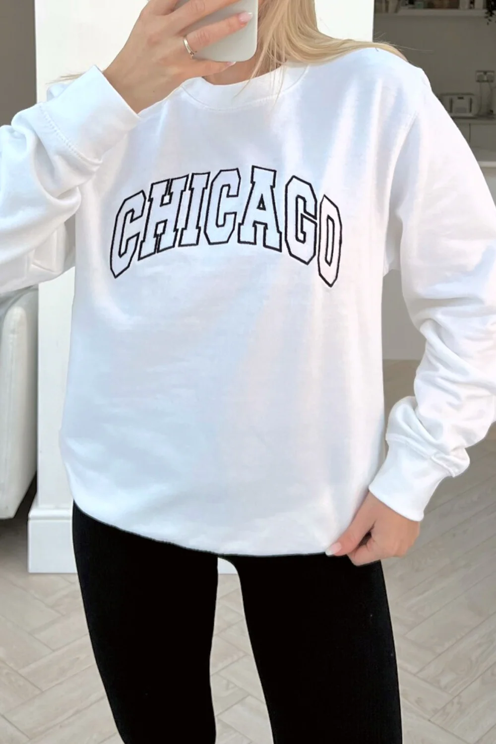 Chicago white embroidered sweater - Image 3