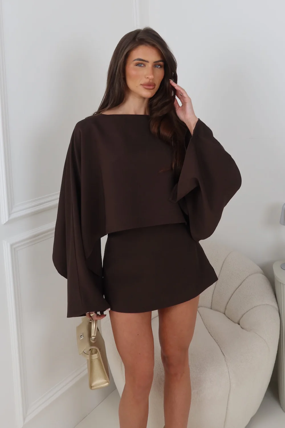 CHLOE CHOCOLATE DRAPE TOP - Image 2