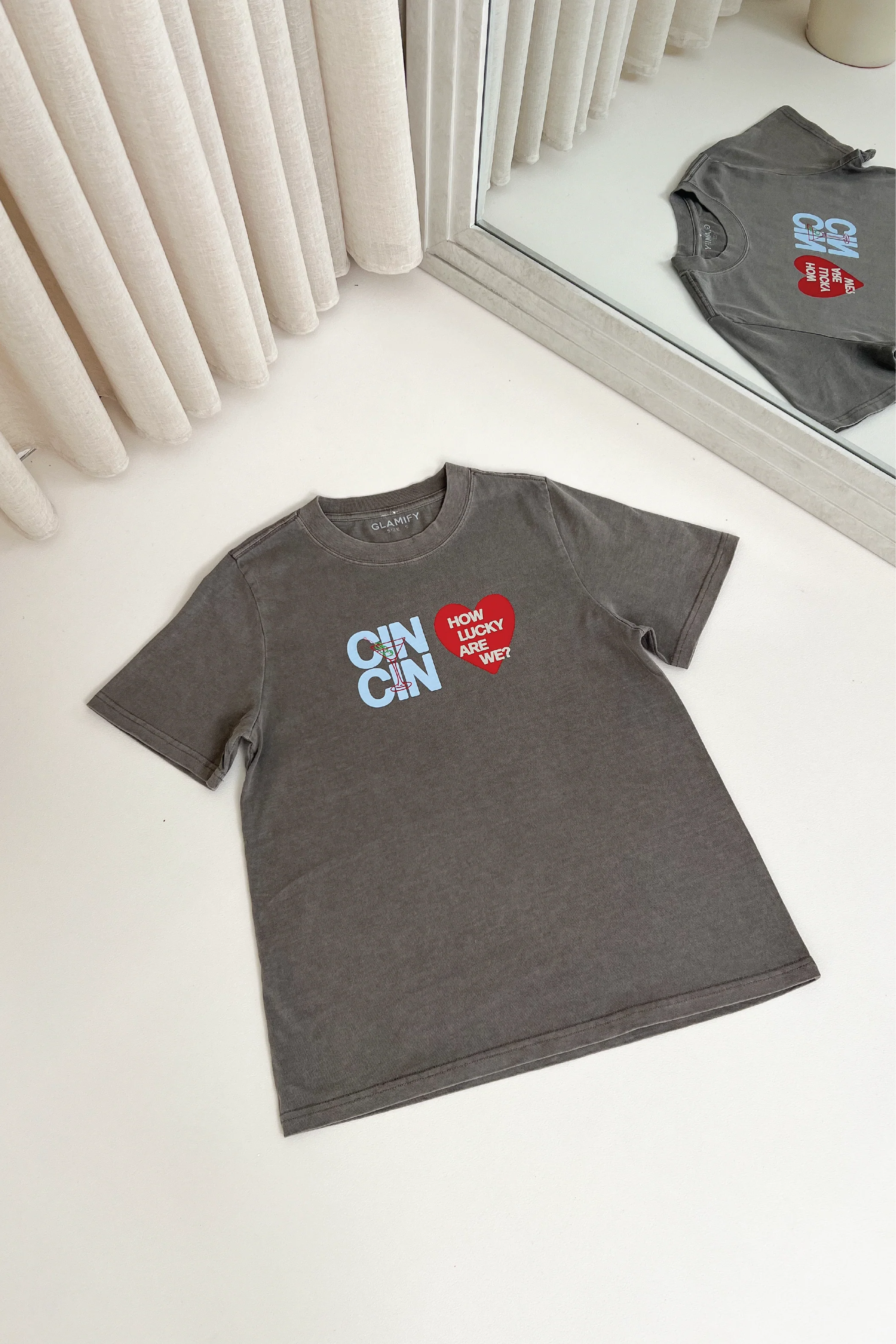Cin Cin faded grey printed heavyweight oversized t-shirt - Image 3