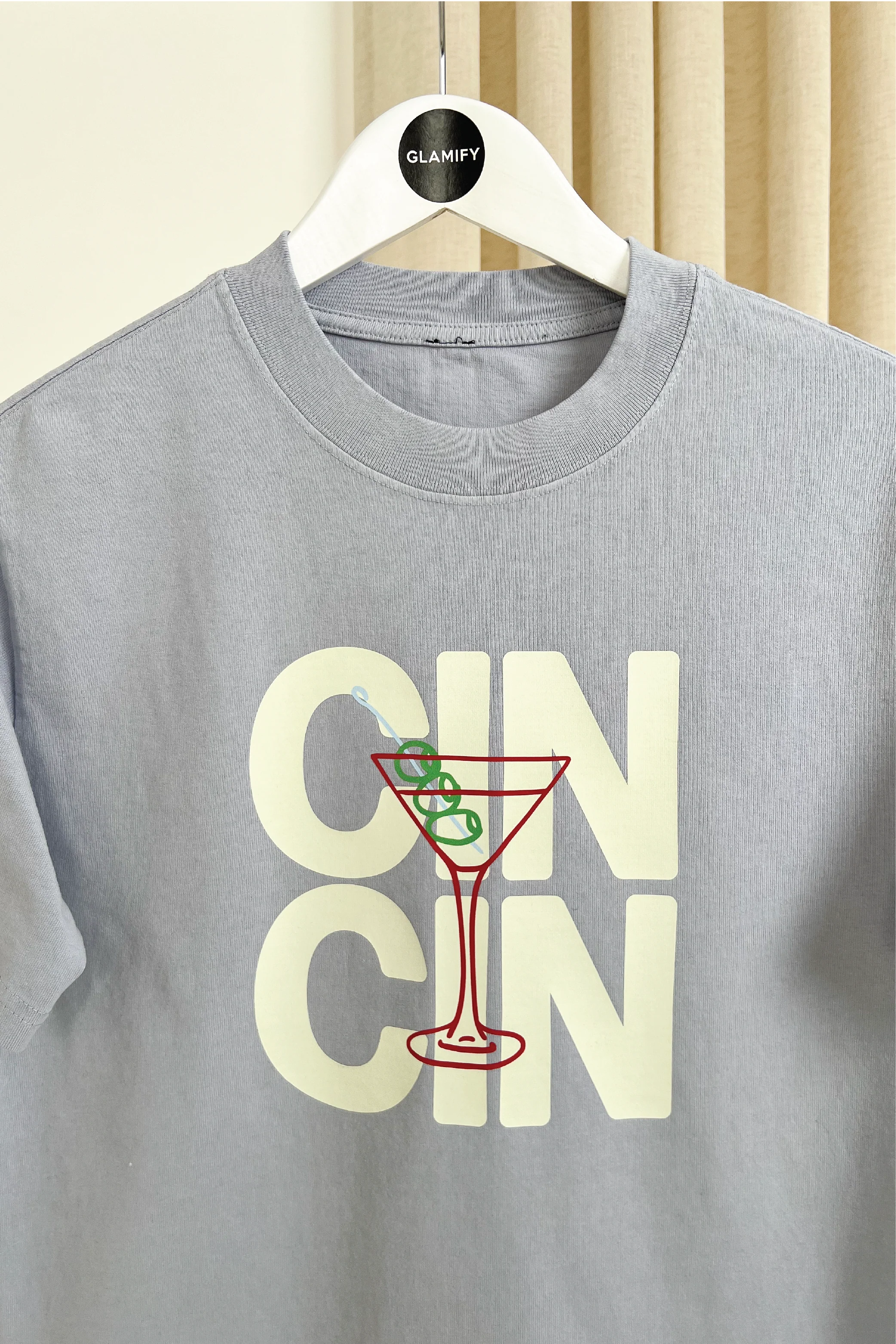 Cin Cin powder blue heavyweight printed t-shirt - Image 5