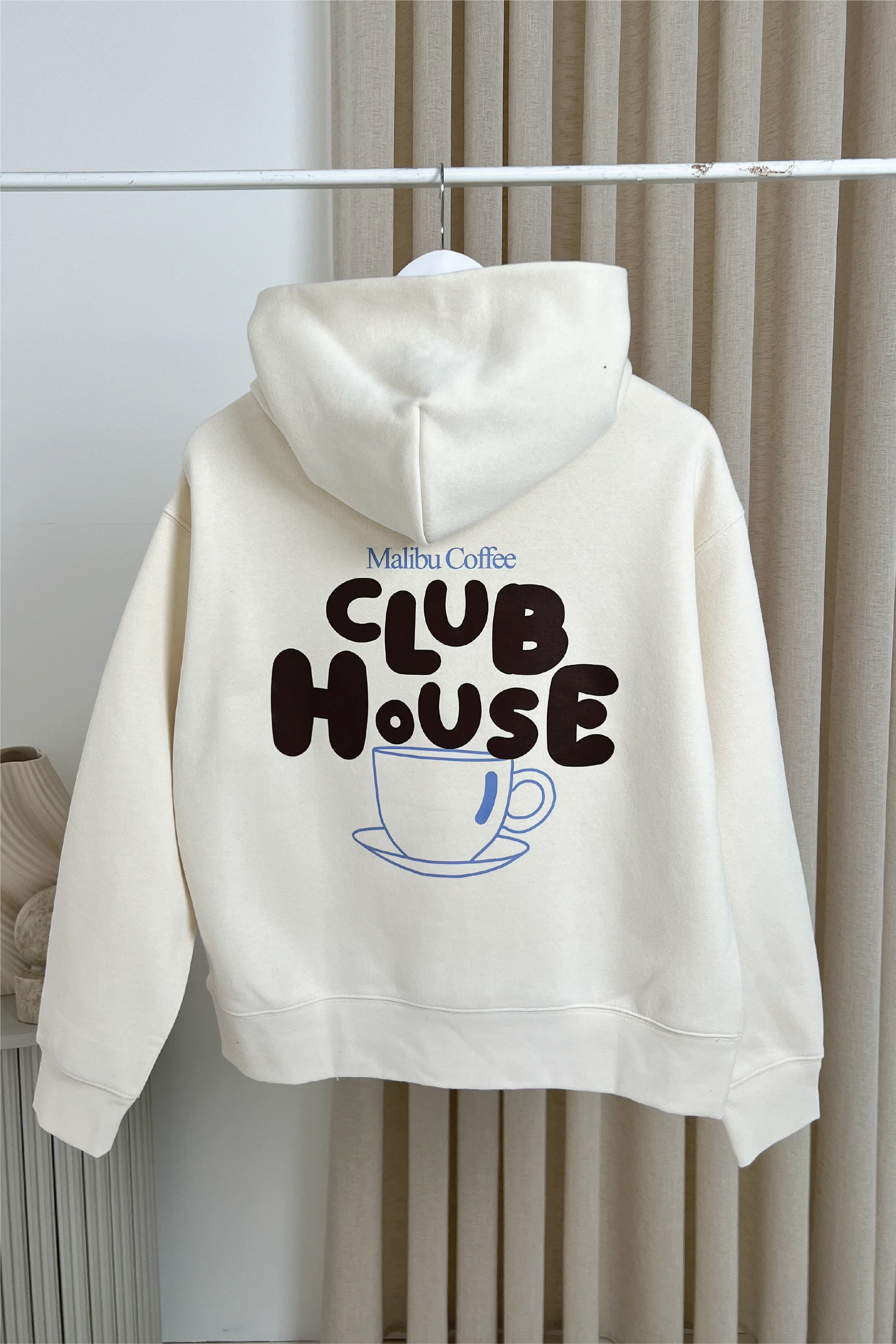 Club House ecru printed premium hoodie - Image 3