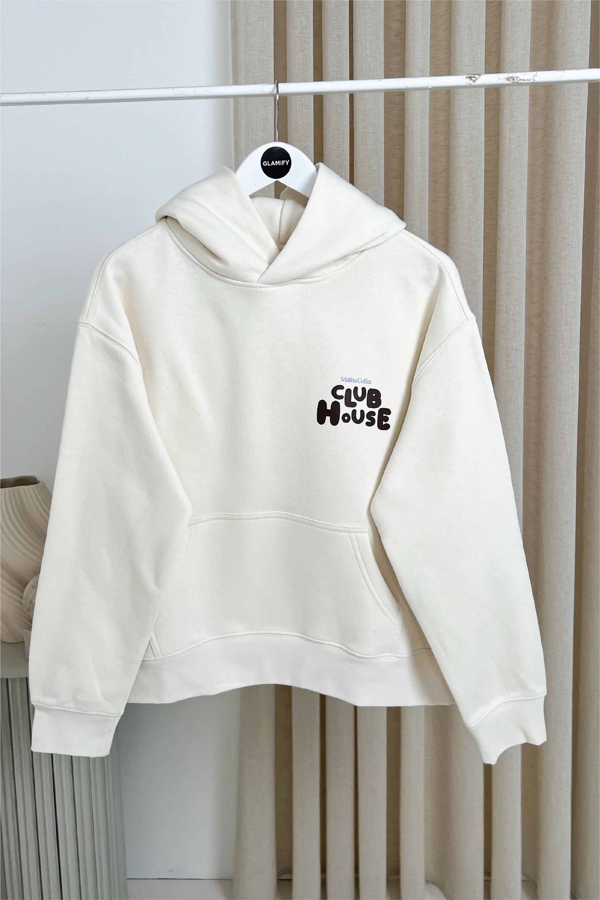 Club House ecru printed premium hoodie - Image 4