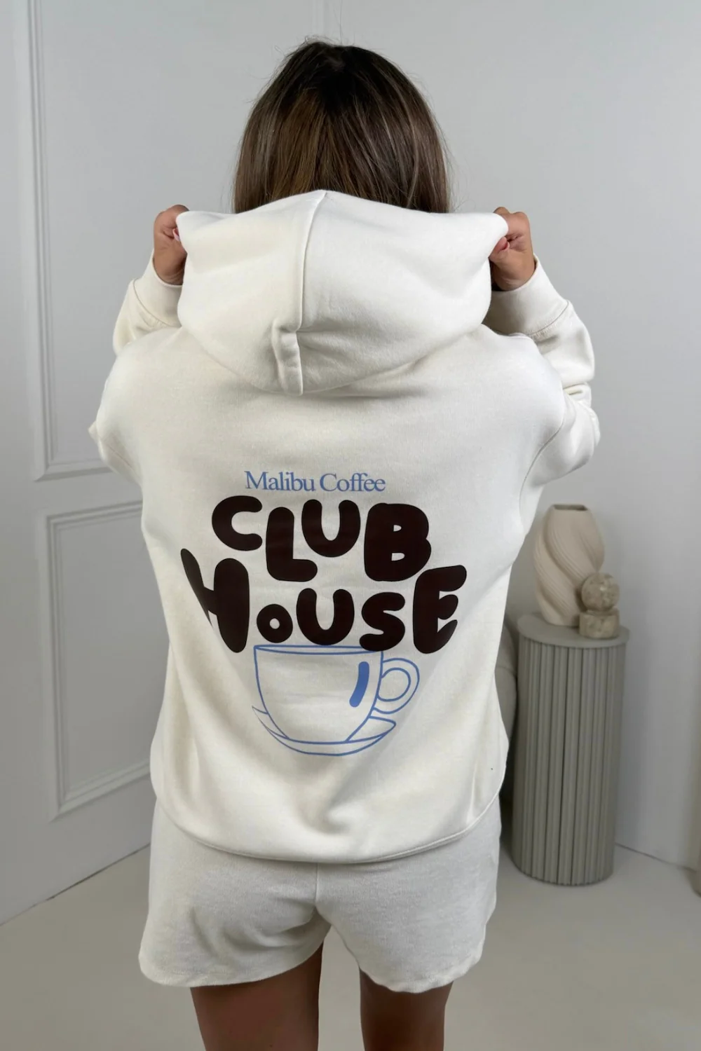 Club House ecru printed premium hoodie - Image 5