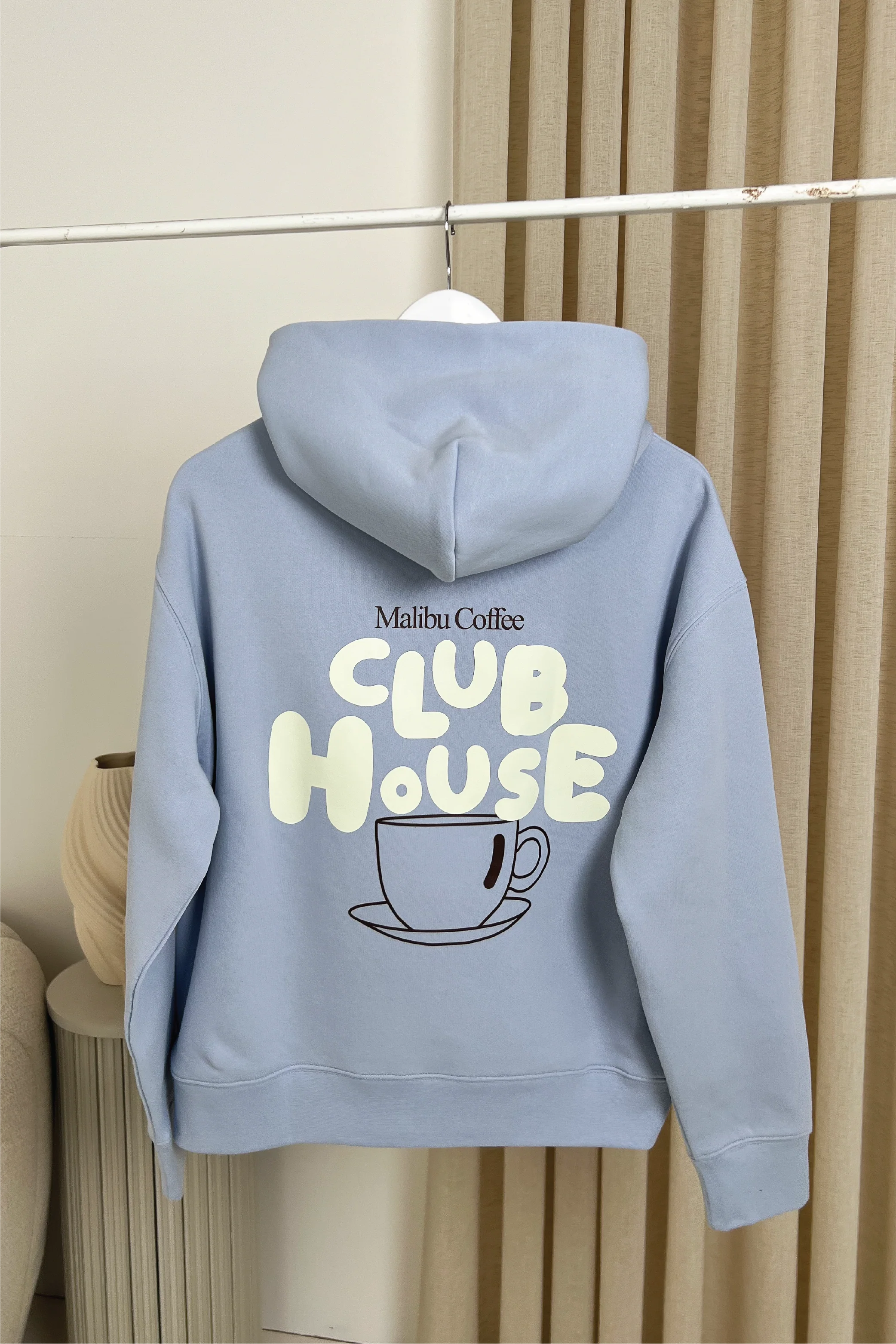 Club House faded blue printed premium hoodie - Image 4