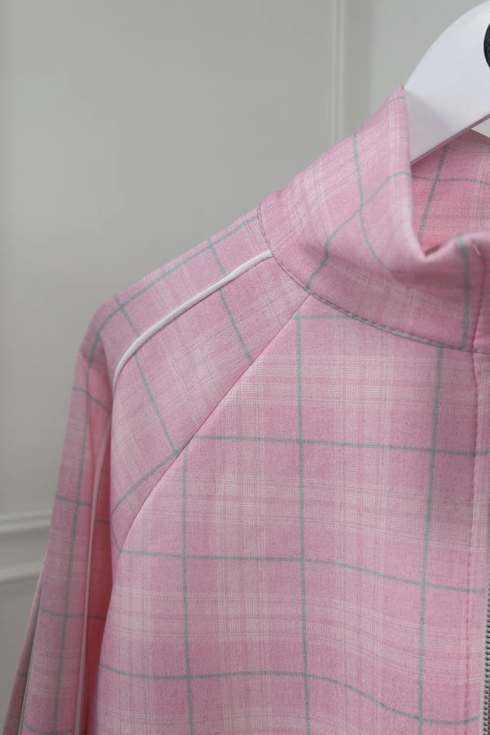 COLE PINK CHECKED PIPING TRACKSUIT CO ORD TWO PIECE SET - Image 3