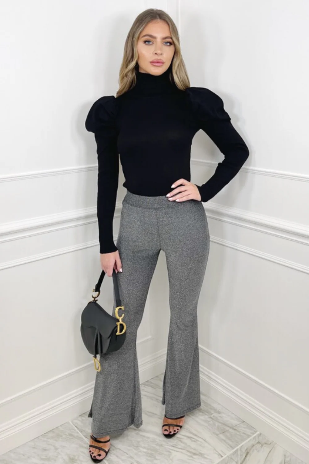 Cole SILVER lorex flared trousers - Image 2
