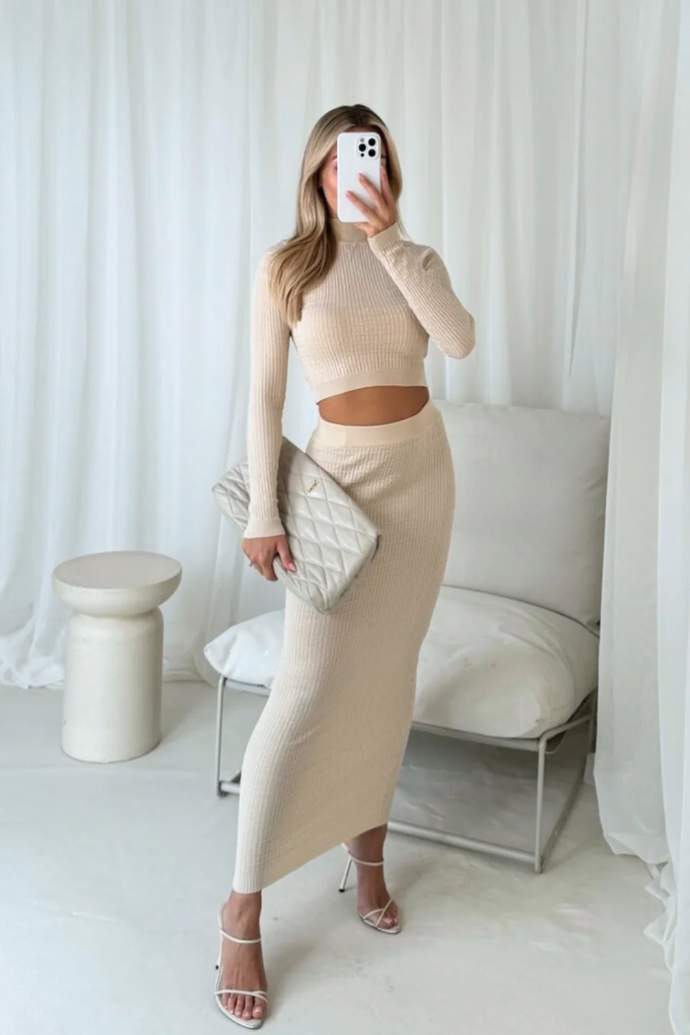 Cordy cream knitted co-ord - Image 3