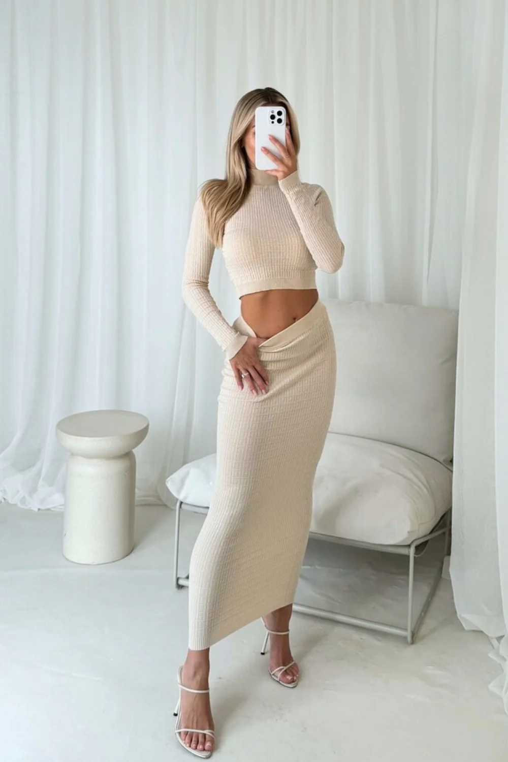 Cordy cream knitted co-ord - Image 4