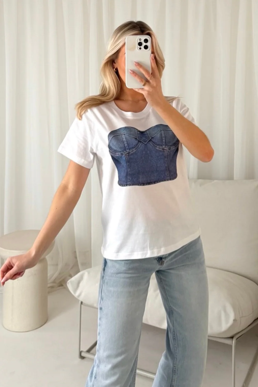 Corset blue printed t-shirt - Image 2