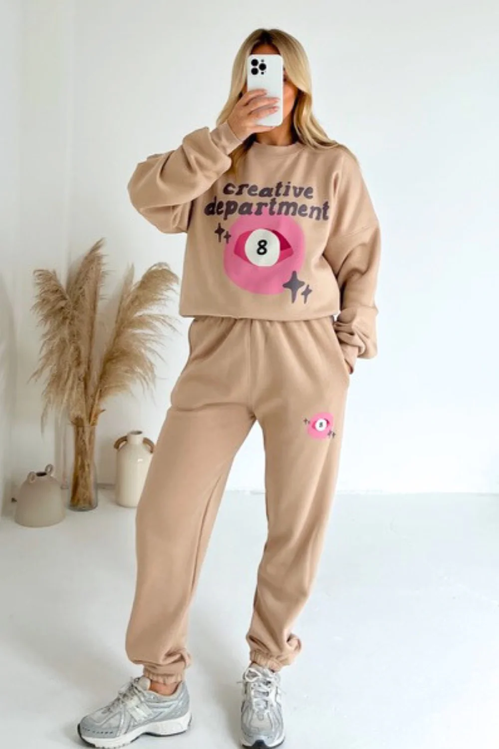 creative department stone printed sweater joggers premium loungewear - Image 3