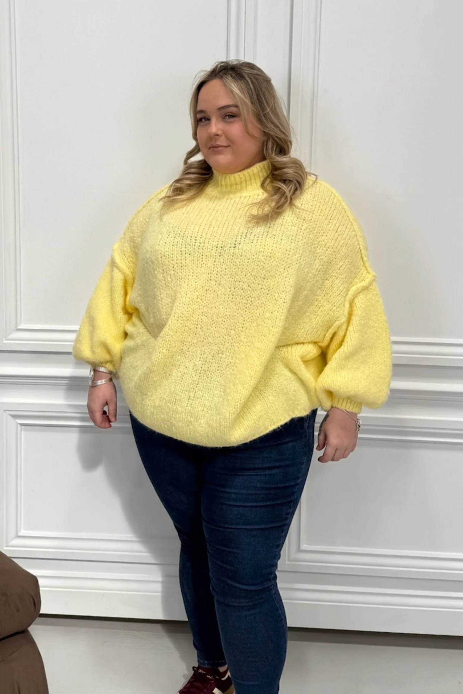 CURVE ADELAIDE LEMON OVERSIZED KNITTED JUMPER