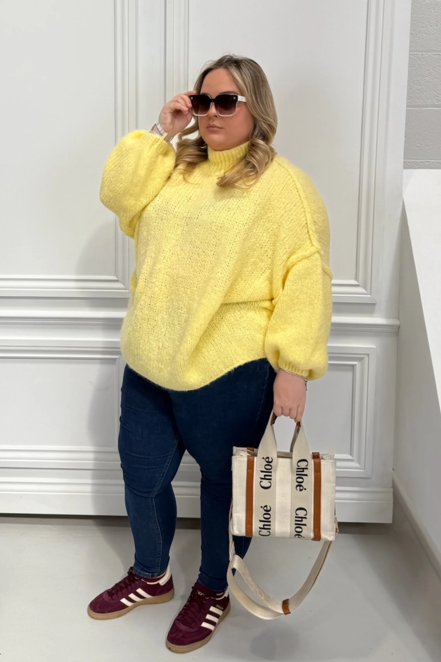 CURVE ADELAIDE LEMON OVERSIZED KNITTED JUMPER - Image 2