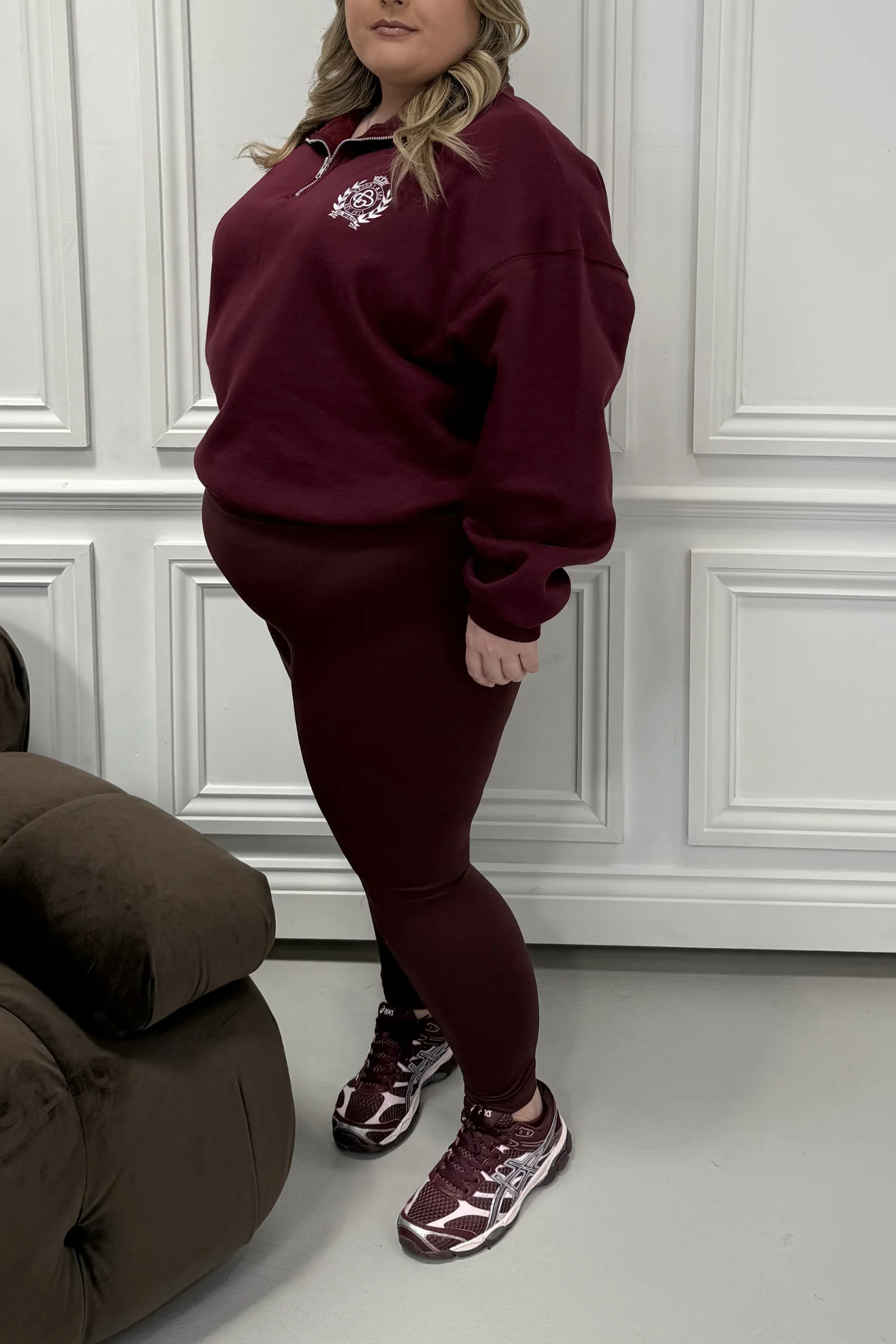 CURVE BURGUNDY BUTTERY SOFT LEGGINGS - Image 2