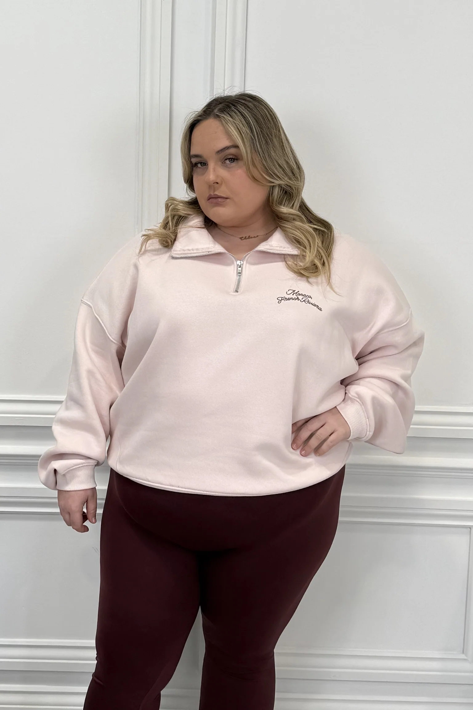 CURVE GLAMIFY EVERYDAY ESSENTIAL PRINTED MONACO PINK 3/4 ZIP - Image 2