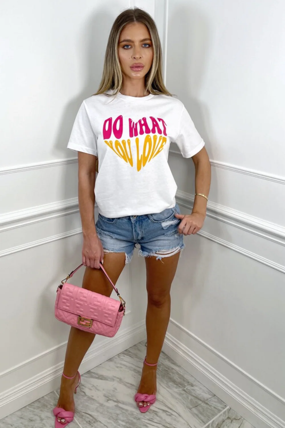 do what you love printed white tee - Image 2