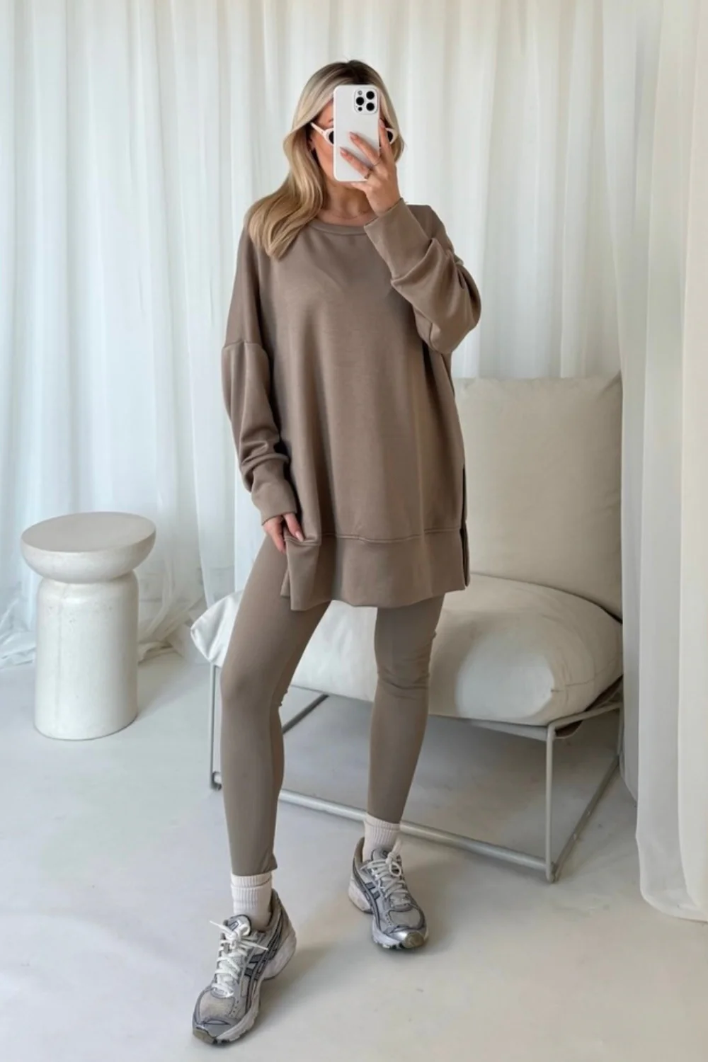 Eden mocha sweater & ribbed legging loungewear - Image 2
