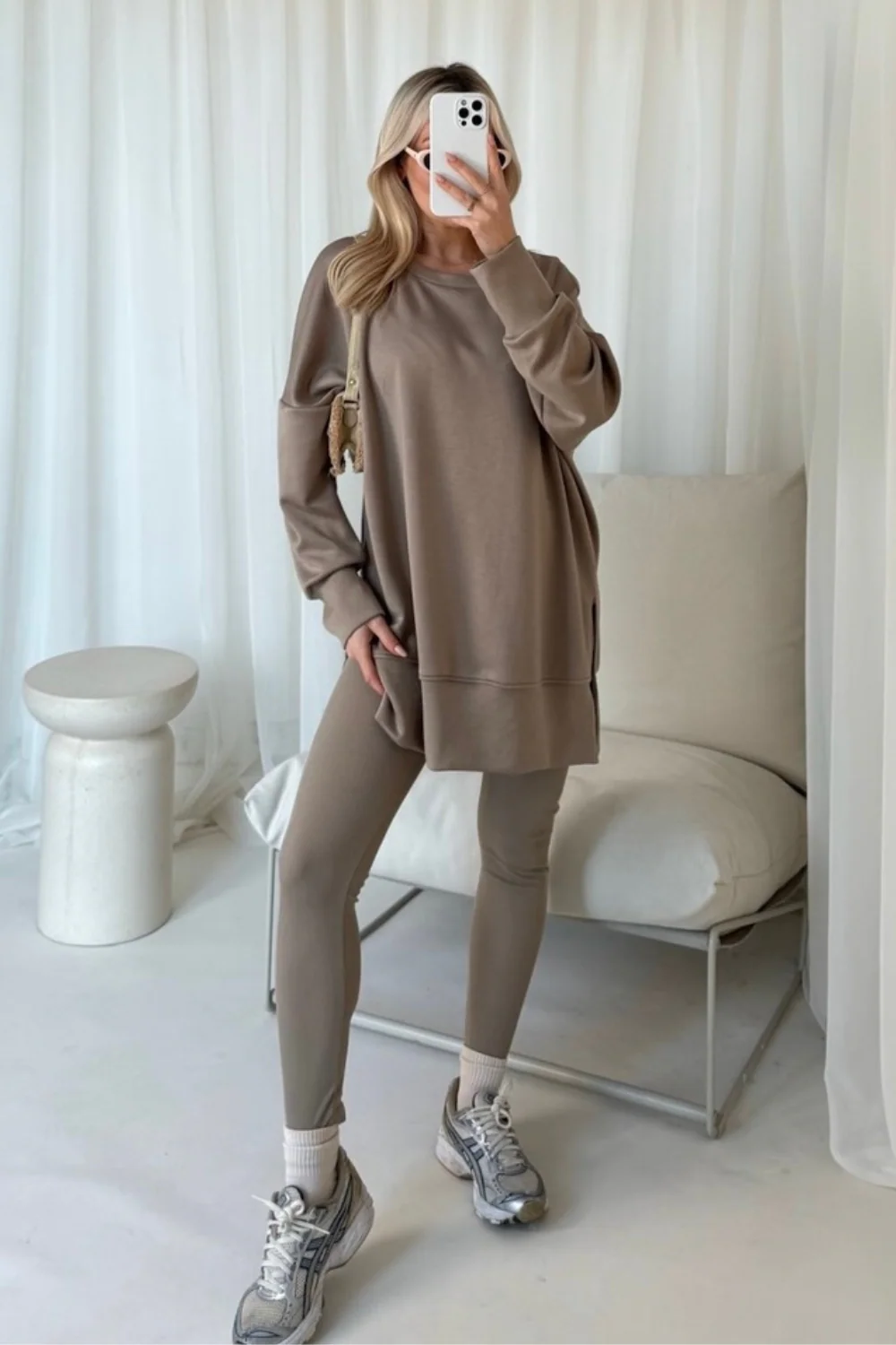 Eden mocha sweater & ribbed legging loungewear - Image 3