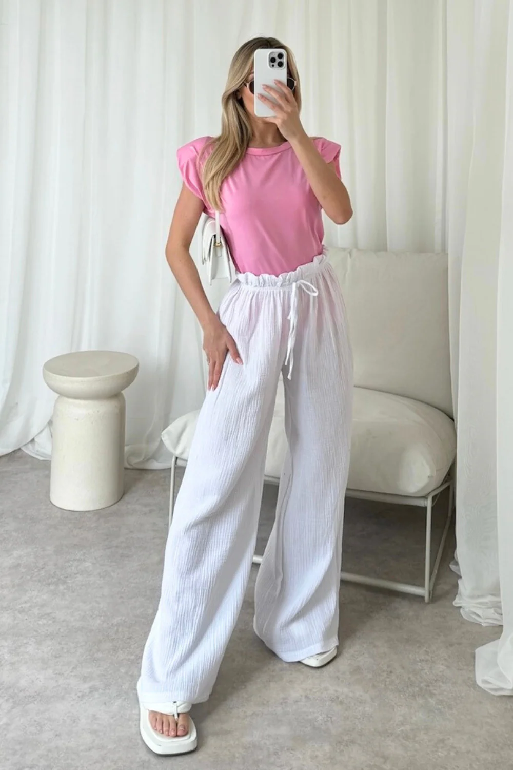 Eliza baby pink shoulder pad box t-shirt - Image 2