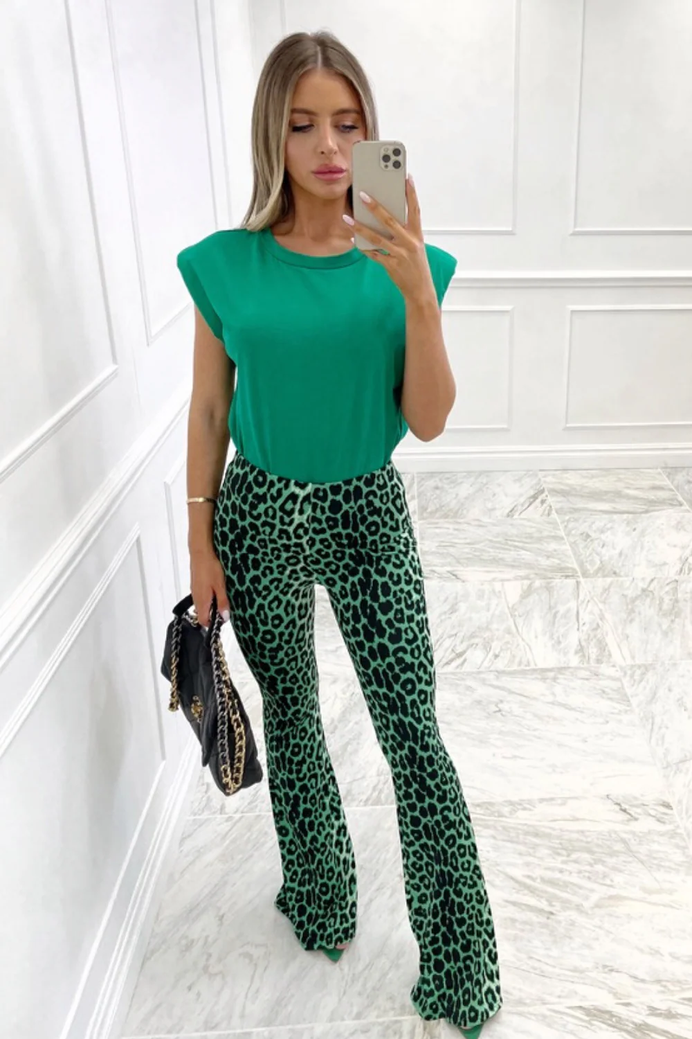 Eliza green shoulder pad box tshirt - Image 4