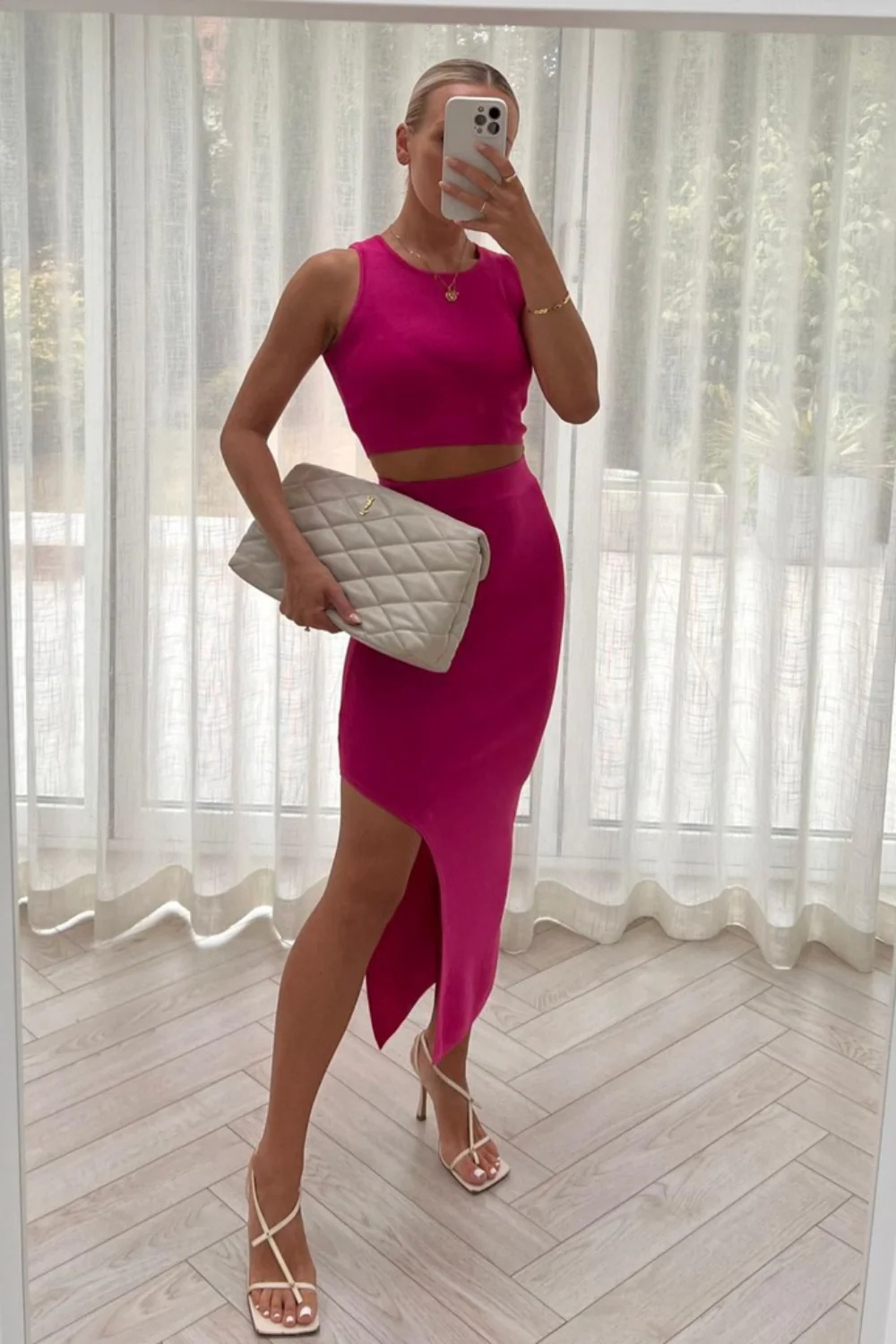 Ellouise pink two piece skirt co ord - Image 2