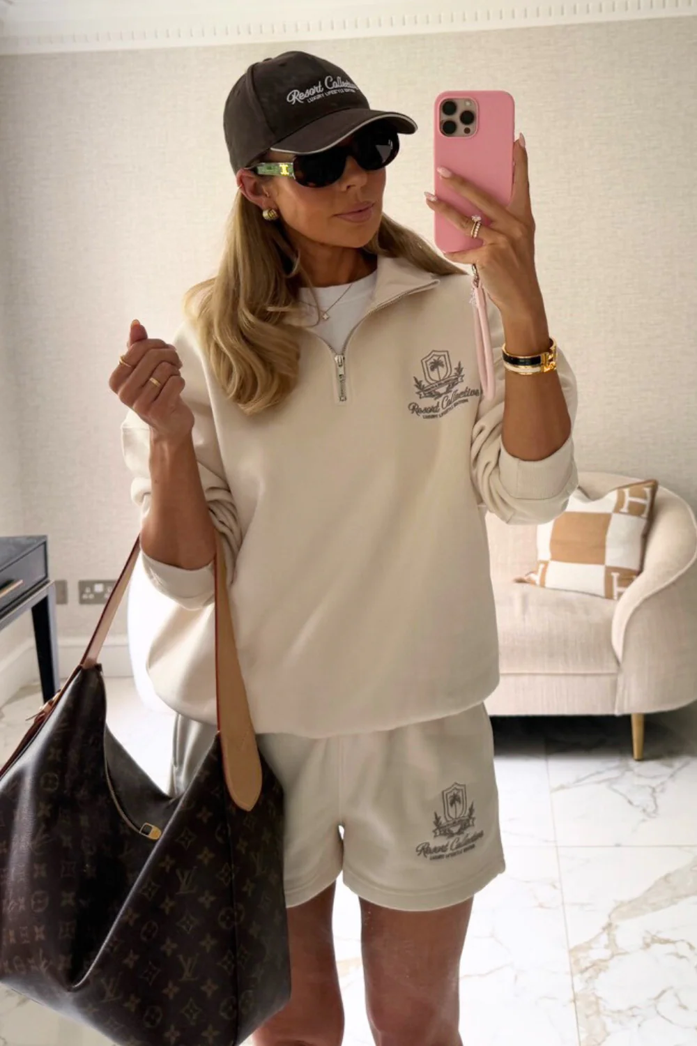 Emblem ivory embroidered shorts - Resort Collective - Image 2