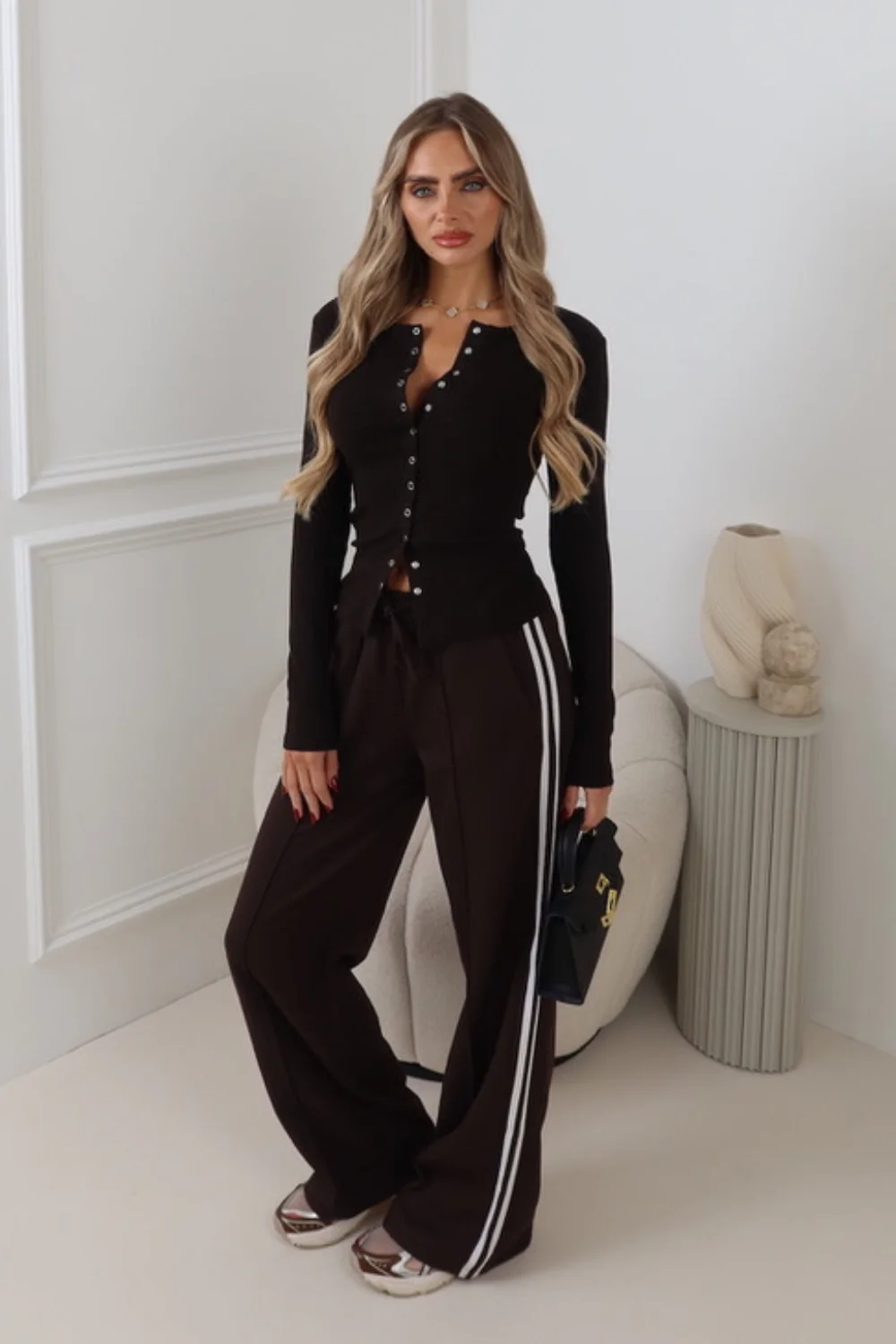 ESME CHOCOLATE BUTTON UP TOP - Image 2