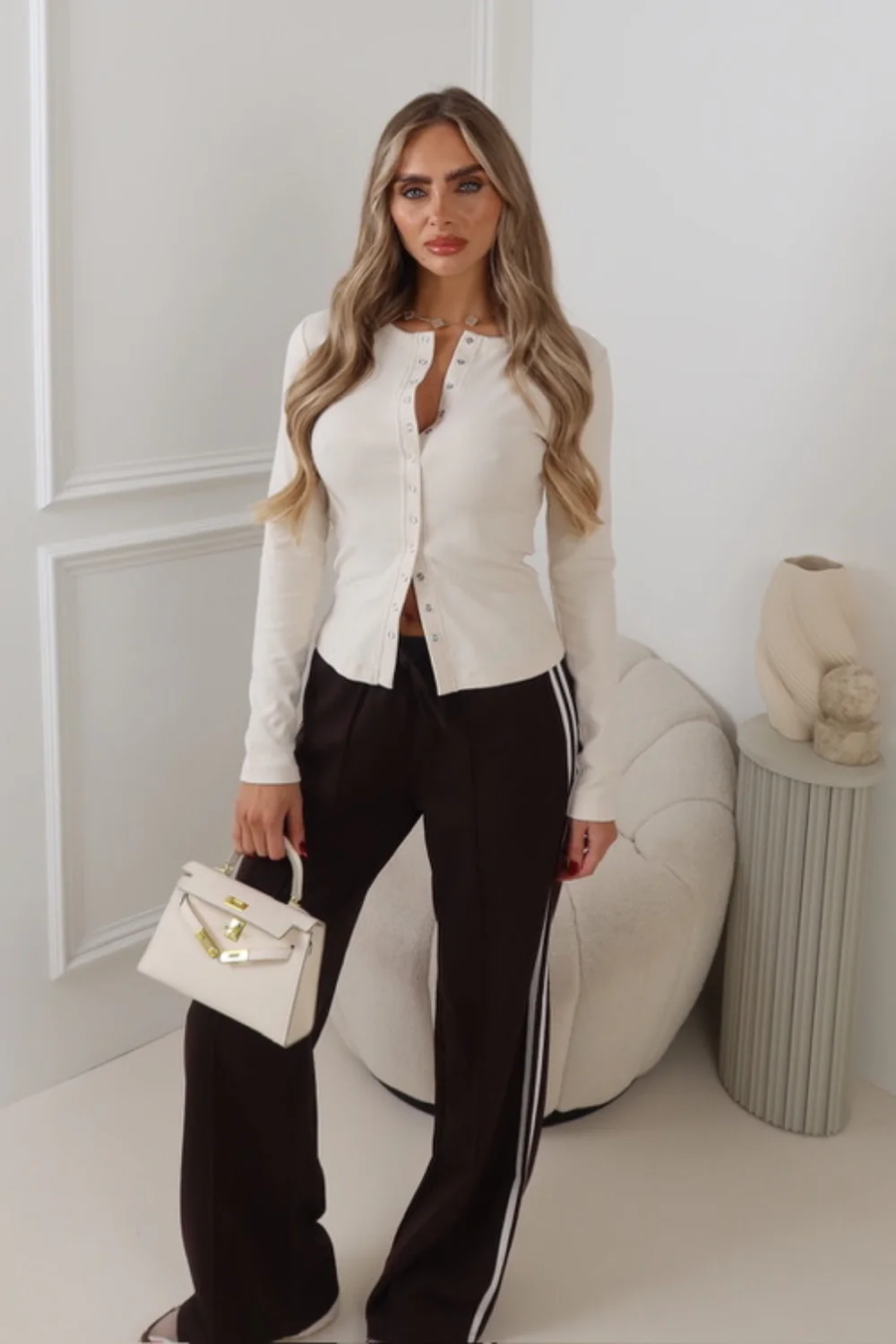 ESME CREAM BUTTON UP TOP - Image 2