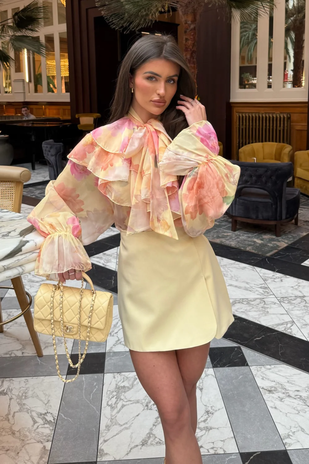 ESME LEMON SKIRT WITH HIDDEN SHORTS