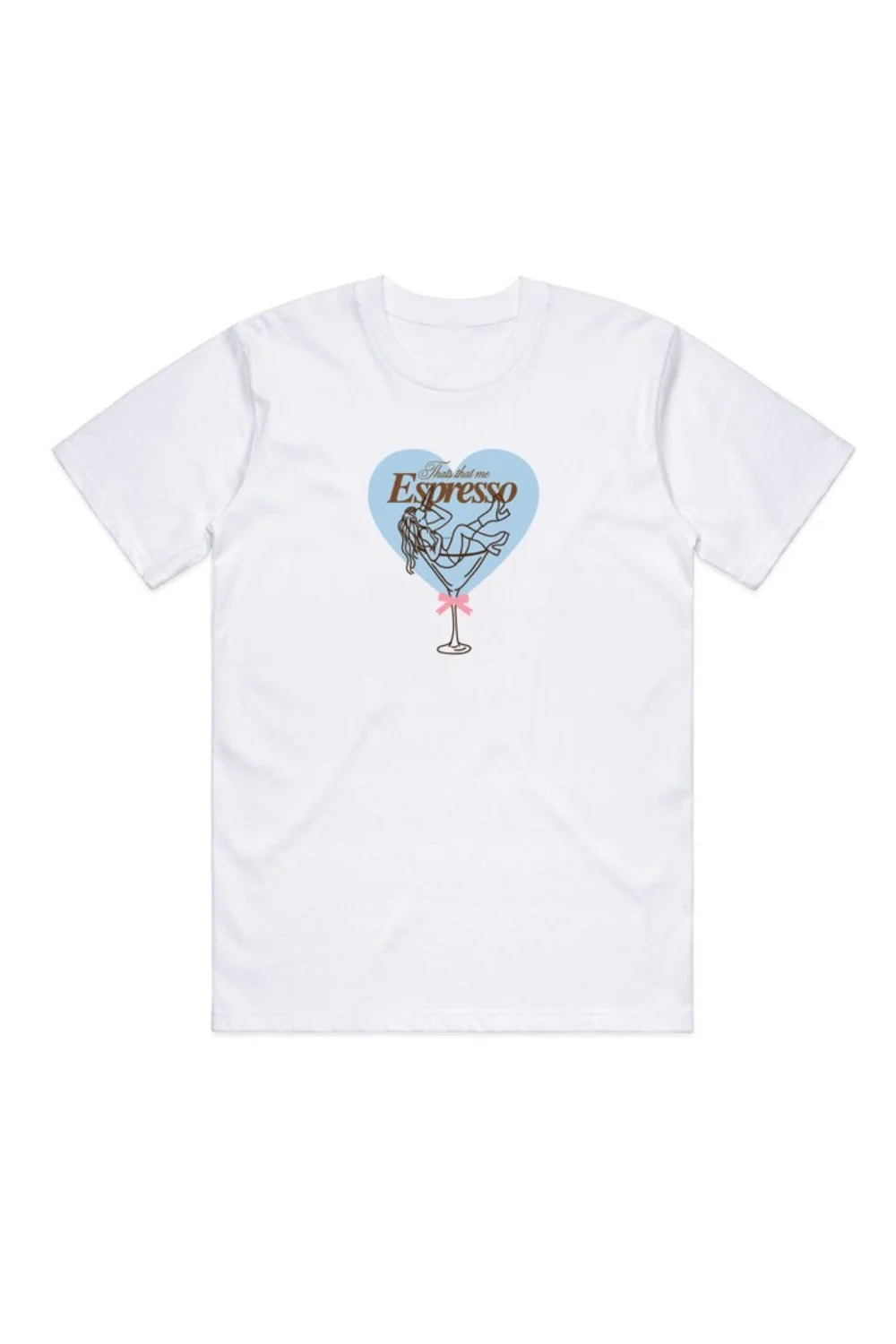 Espresso heart white printed t-shirt - Image 2