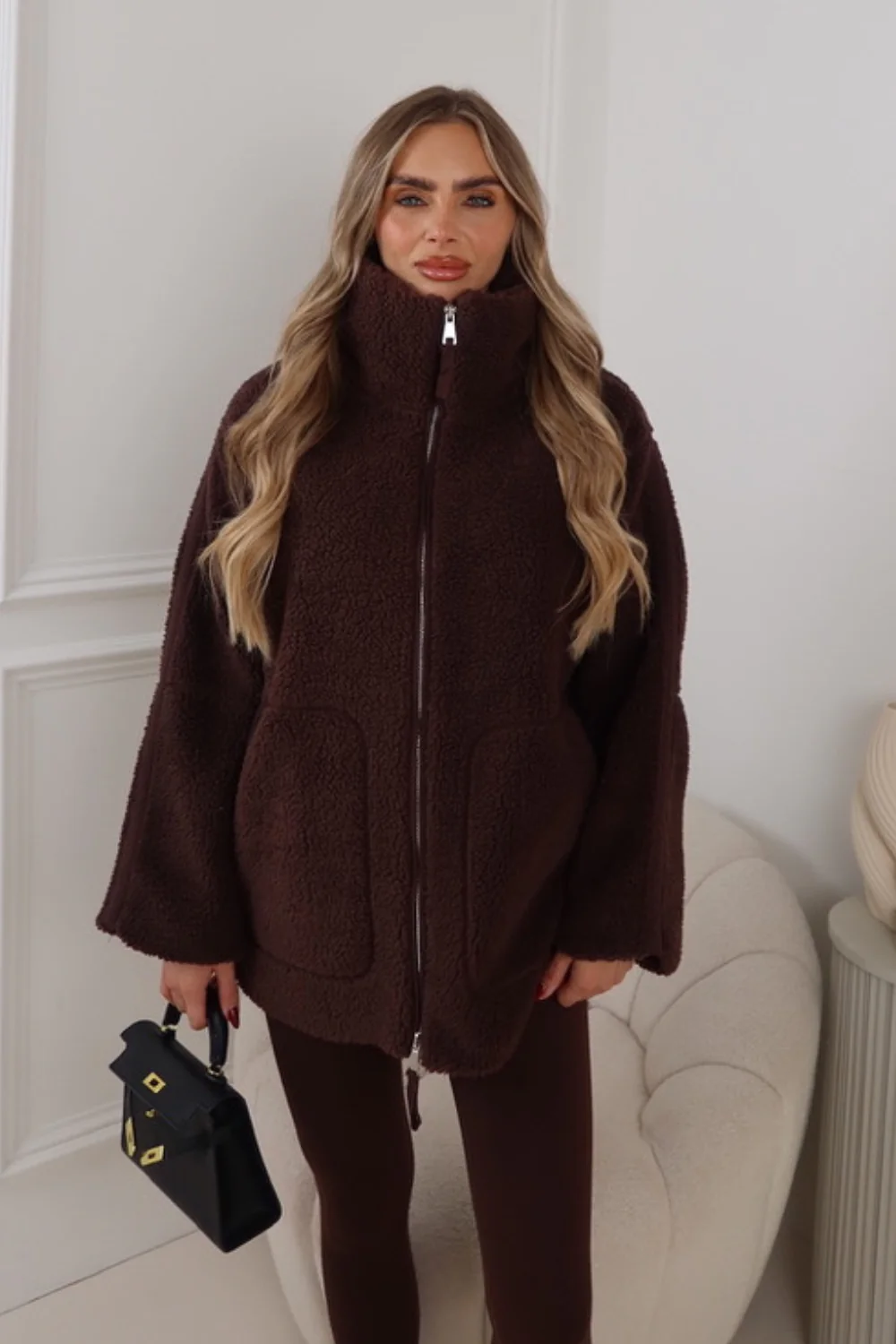 EVELYN CHOCOLATE ZIP UP FLEECE