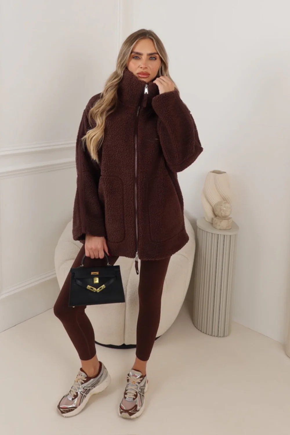 EVELYN CHOCOLATE ZIP UP FLEECE - Image 2