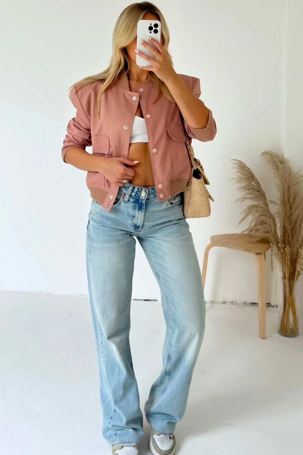 Aria blush cargo bomber jacket - Image 3