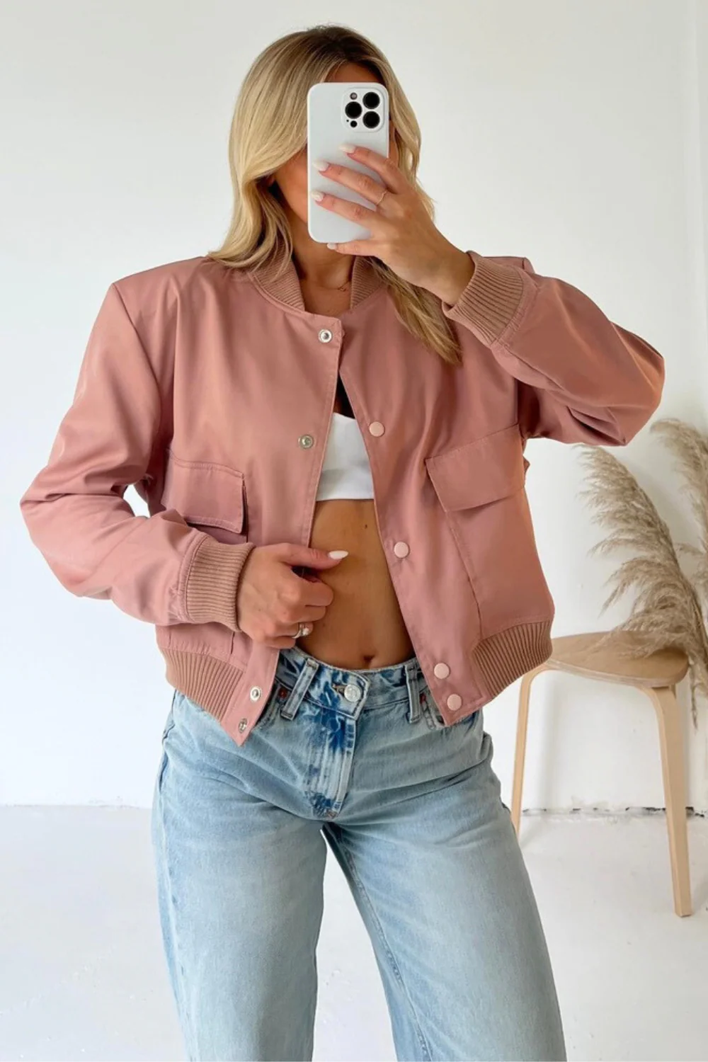 Aria blush cargo bomber jacket - Image 4