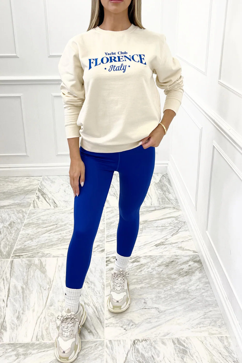 Florence yacht club cream embroidered sweatshirt - Image 3