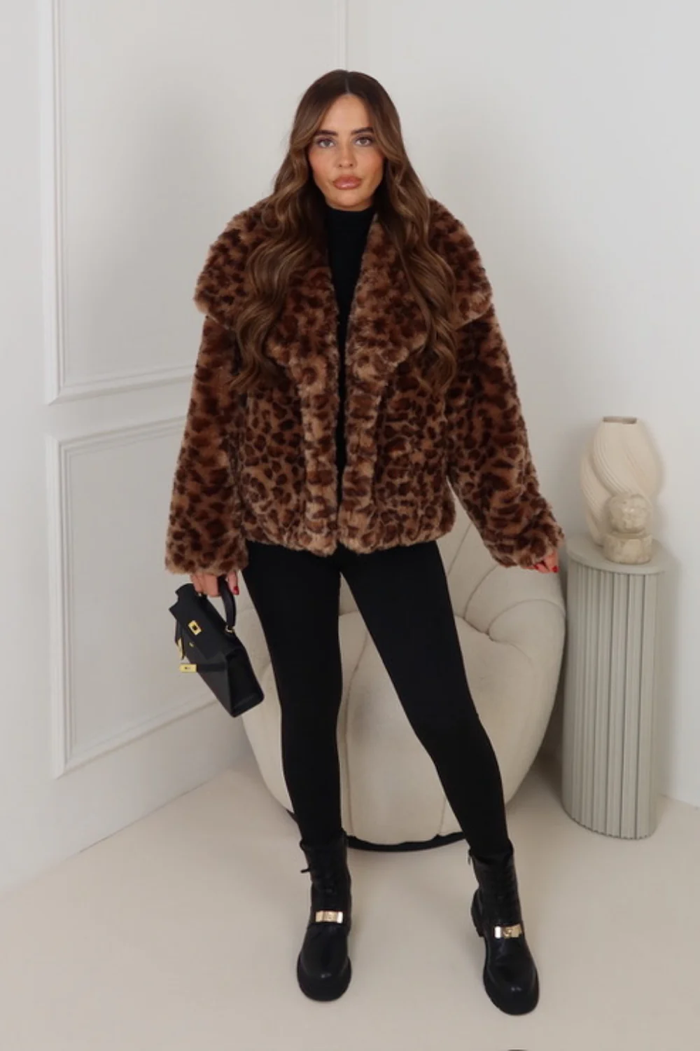 FLOYDA CARAMEL LEOPARD FAUX FUR JACKET - Image 2