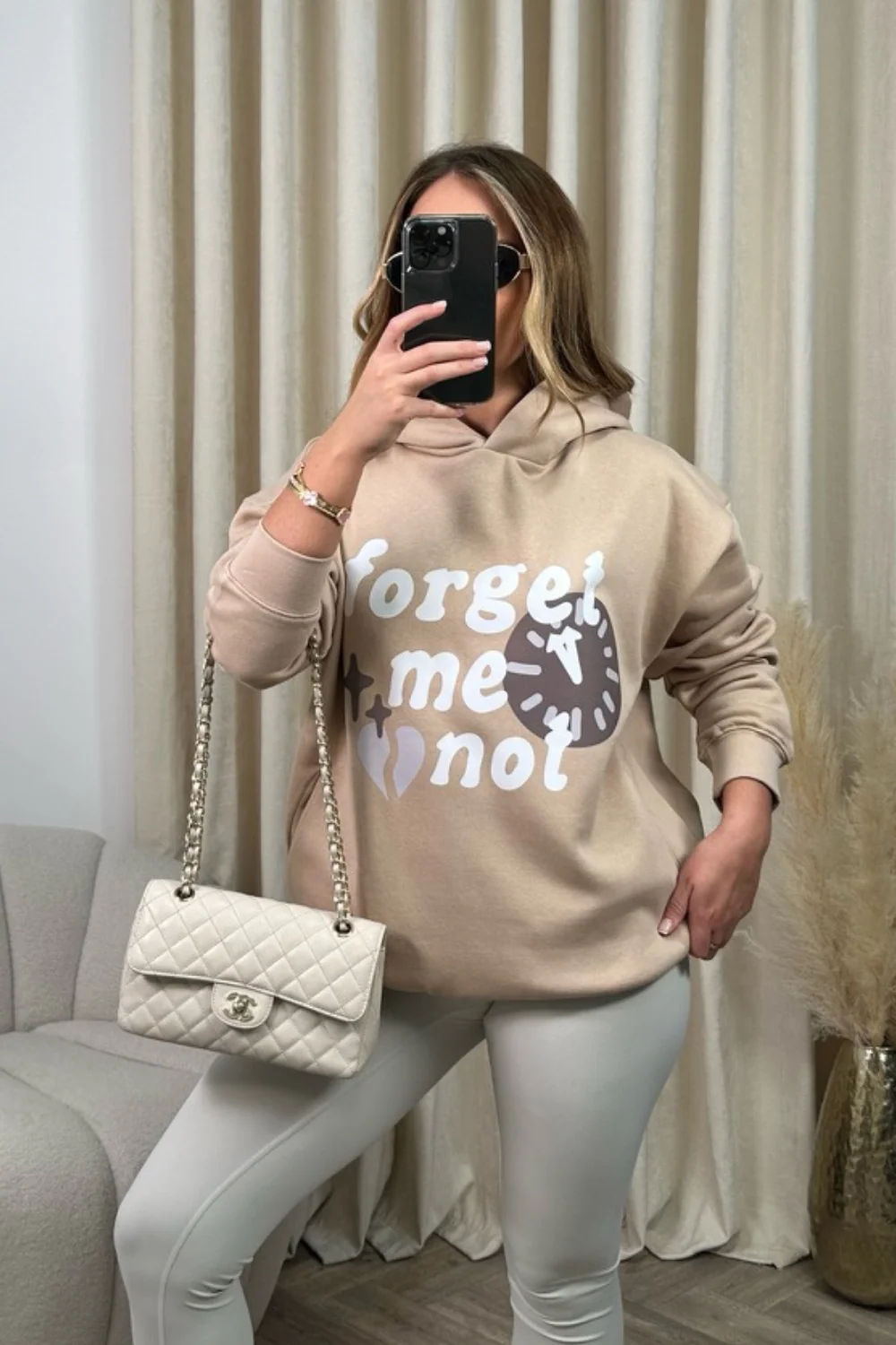 Forget me not stone printed  relaxed hoodie - Image 2