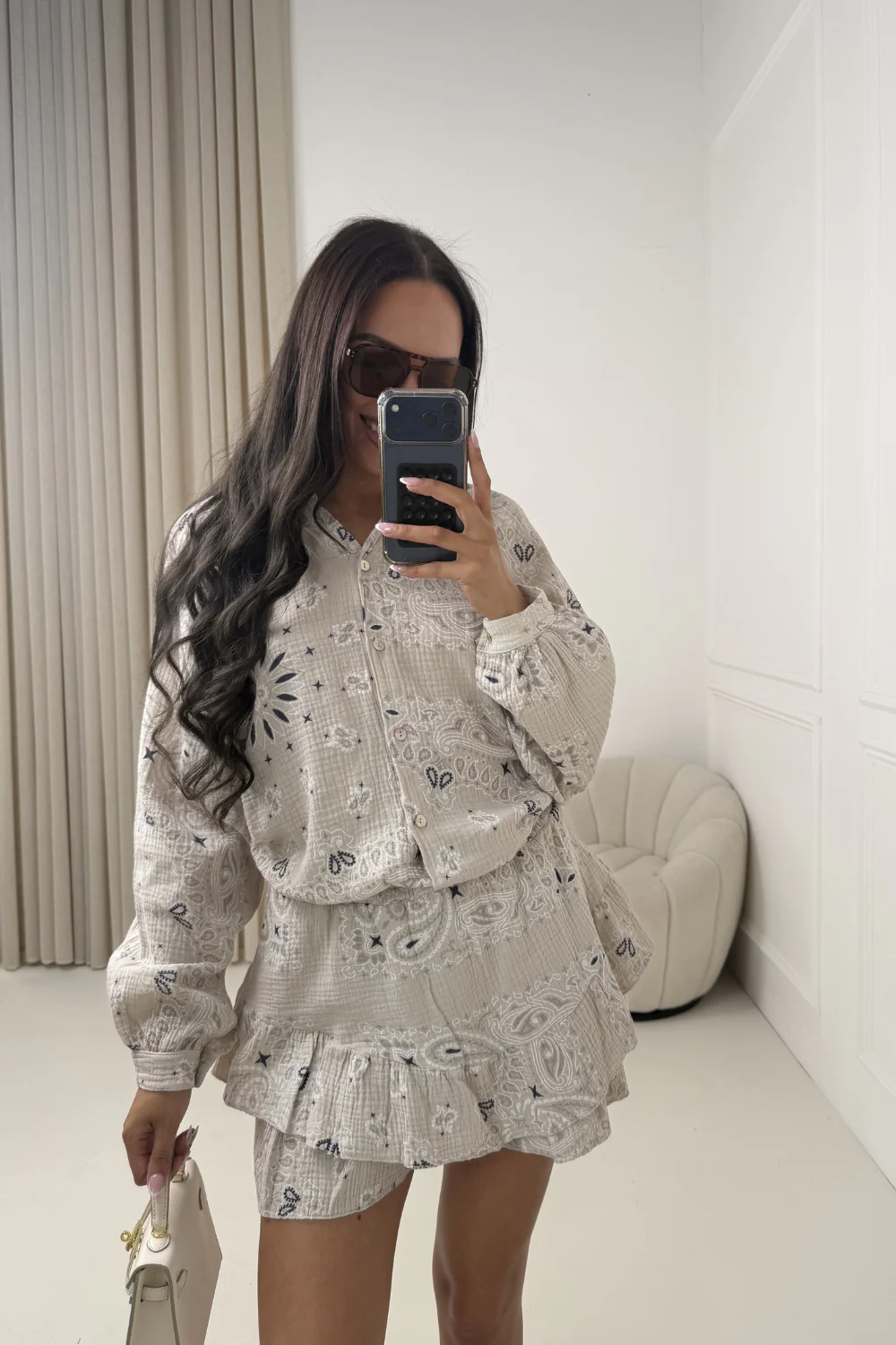 FRANCESCA BEIGE PAISLEY CHEESECLOTH CO ORD - Image 4