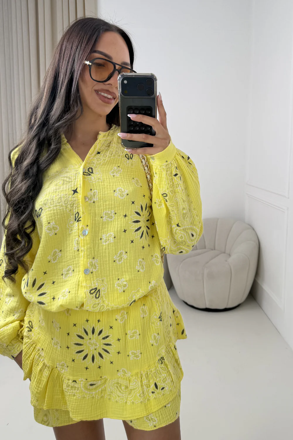 FRANCESCA LEMON PAISLEY CHEESECLOTH CO ORD - Image 4