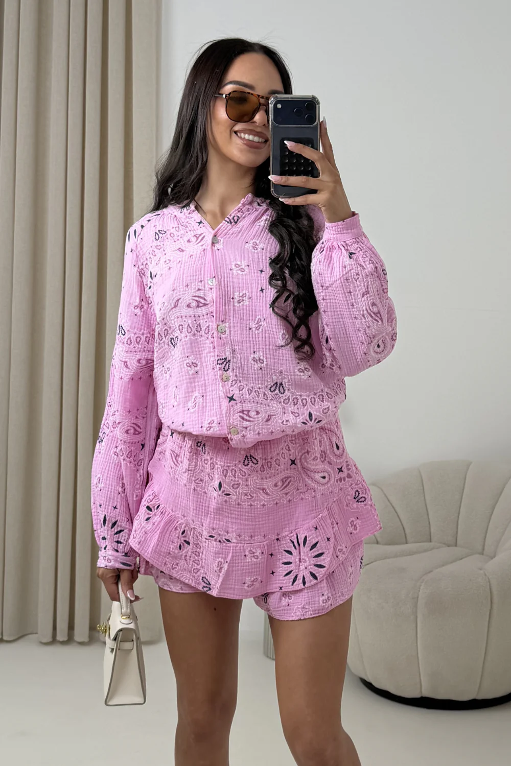 FRANCESCA PINK PAISLEY CHEESECLOTH CO ORD - Image 3