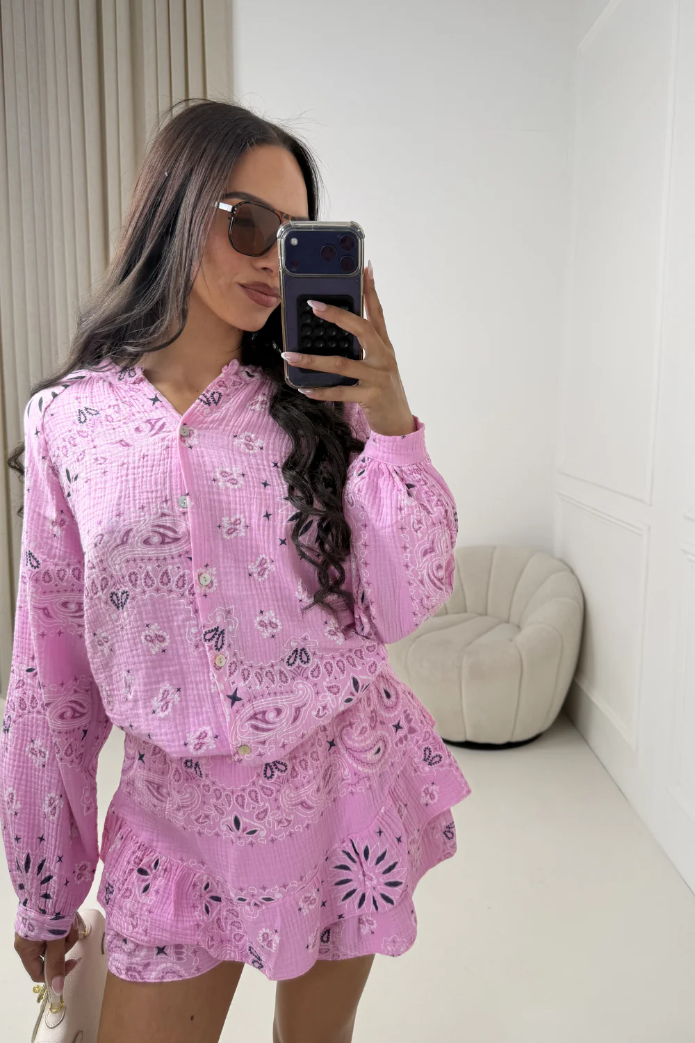 FRANCESCA PINK PAISLEY CHEESECLOTH CO ORD - Image 4