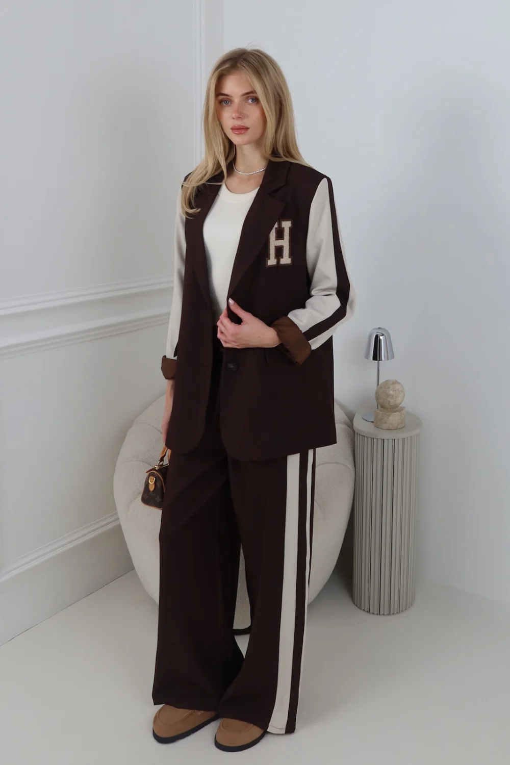 FREDDY CHOCOLATE BLAZER & PANTS SET